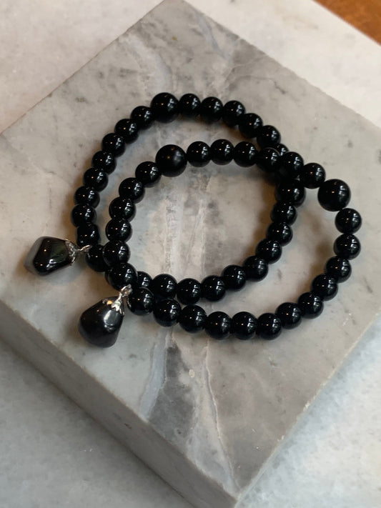 Black Obsidian 8mm Beaded Bracelet Emotional Grieving